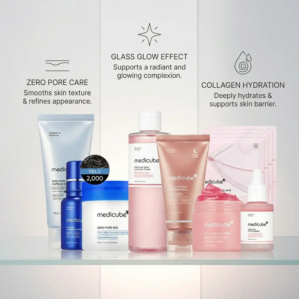 Buy Medicube Glass Glow Kit | Korean Collagen & Pore Care Emira Fix