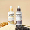 dr melaxin peel shot bottles with rice and black rice beige background