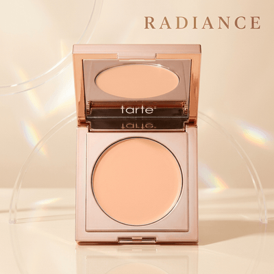 Tarte Under Eye Corrector with Brush – Full Coverage Concealer in a sleek compact for neutralizing dark circles.