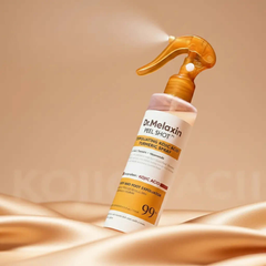 Dr. Melanin Peel Shot spray bottle on a beige background